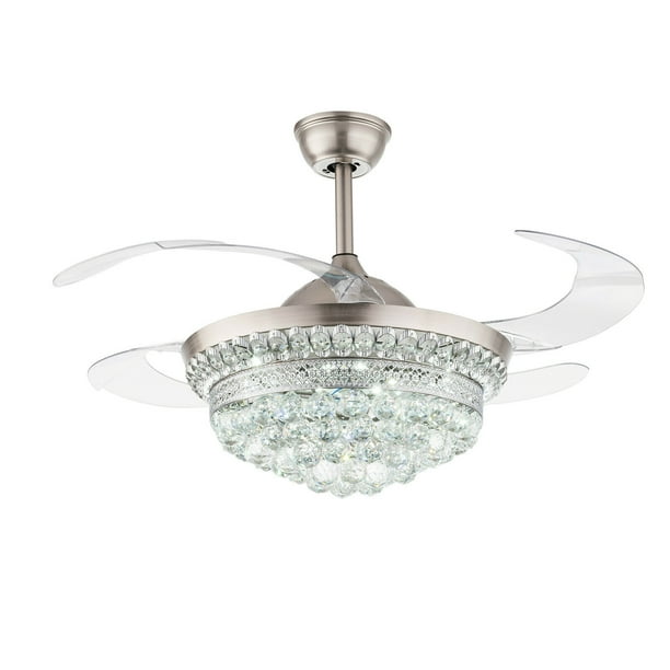 Modern Ceiling Fan with Lights and Remote Control 42 Retractable Chandelier Fan Lamp 3-Color Change and 3-Speed Setting Fandelier for Home Decoration Living Room Kitchen Modern Ceiling Fan with Lights and Remote Control 42 Retractable Chandelier Fan Lamp 3-Color Change and 3-Speed Setting Fandelier for Home Decoration Living Room Kitchen